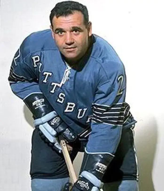 LEO BOIVIN Pittsburgh Penguins 1967 CCM Vintage Away NHL Hockey Jersey 