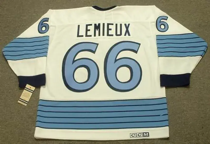 MARIO LEMIEUX Pittsburgh Penguins 1967 Away CCM Vintage NHL Throwback Jersey 