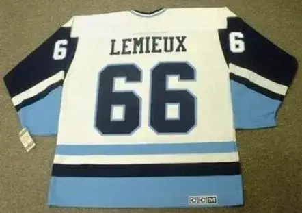 MARIO LEMIEUX Pittsburgh Penguins 1978 CCM Vintage NHL Throwback Jersey 