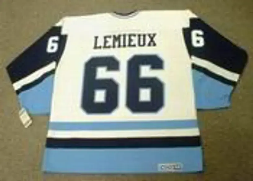 MARIO LEMIEUX Pittsburgh Penguins 1978 CCM Vintage NHL Throwback Jersey 
