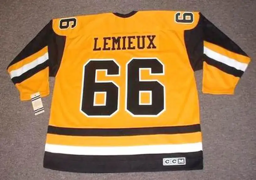 MARIO LEMIEUX Pittsburgh Penguins 1984 Away CCM NHL Vintage Throwback Jersey 