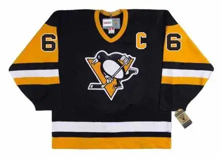 MARIO LEMIEUX Pittsburgh Penguins 1992 Away CCM NHL Vintage Throwback Jersey