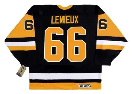 MARIO LEMIEUX Pittsburgh Penguins 1992 Away CCM NHL Vintage Throwback Jersey 