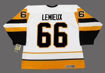 MARIO LEMIEUX Pittsburgh Penguins 1992 Home CCM Vintage NHL Throwback Jersey 