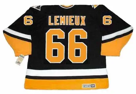 MARIO LEMIEUX Pittsburgh Penguins 1996 CCM Vintage Throwback Away Hockey Jersey