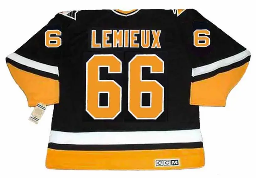 MARIO LEMIEUX Pittsburgh Penguins 1996 CCM Vintage Throwback Away Hockey Jersey