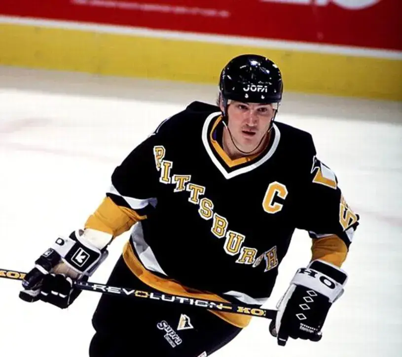 MARIO LEMIEUX Pittsburgh Penguins 1996 CCM Vintage Throwback Away Hockey Jersey 
