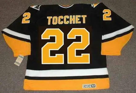 RICK TOCCHET  Pittsburgh Penguins 1993 CCM Vintage Throwback Away Hockey Jersey