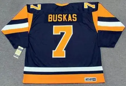 ROD BUSKAS Pittsburgh Penguins 1987 CCM Vintage Throwback NHL Hockey Jersey 