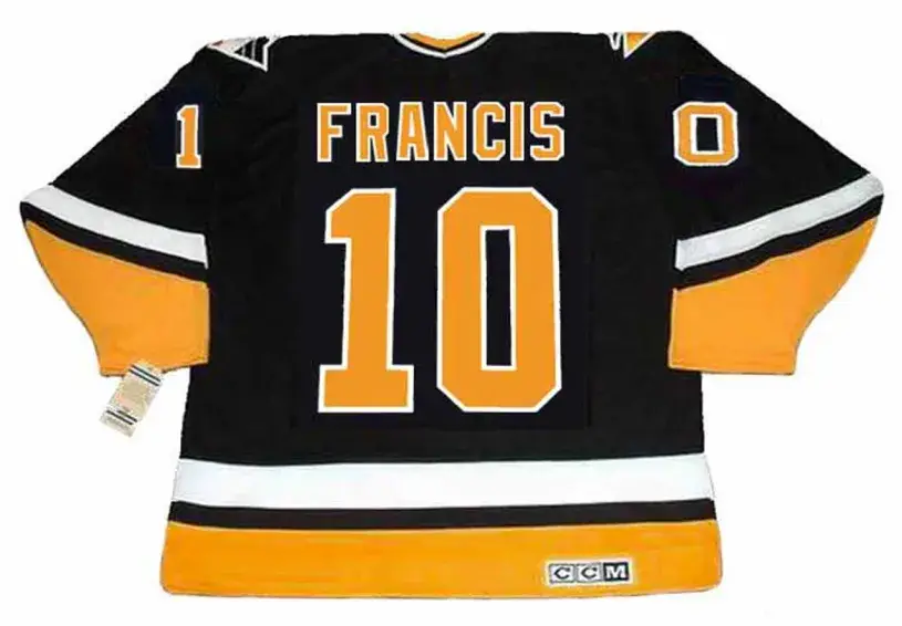 RON FRANCIS Pittsburgh Penguins 1994 CCM Vintage Throwback Away Hockey Jersey