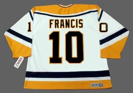 RON FRANCIS Pittsburgh Penguins 1997 CCM Throwback Home NHL Jersey 