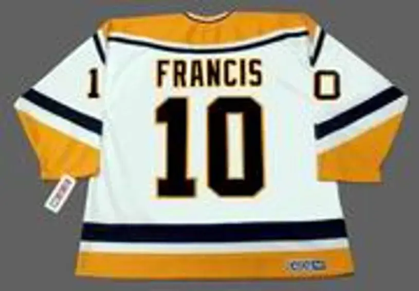 RON FRANCIS Pittsburgh Penguins 1997 CCM Throwback Home NHL Jersey 