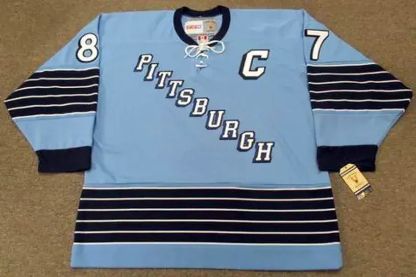 SIDNEY CROSBY Pittsburgh Penguins 1967 CCM Vintage Home NHL Hockey Jersey