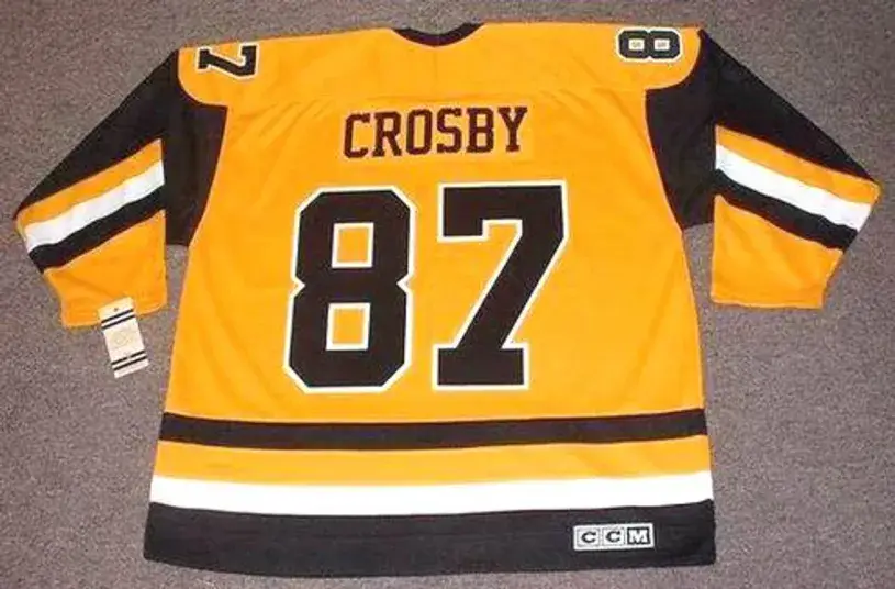 SIDNEY CROSBY Pittsburgh Penguins 1984 CCM Vintage Throwback Hockey Jersey 