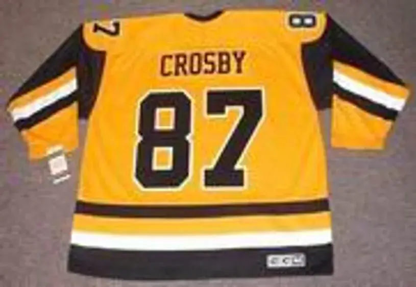 SIDNEY CROSBY Pittsburgh Penguins 1984 CCM Vintage Throwback Hockey Jersey 