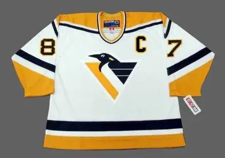 SIDNEY CROSBY Pittsburgh Penguins 1990’s CCM Throwback Home NHL Jersey
