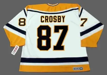 SIDNEY CROSBY Pittsburgh Penguins 1990’s CCM Throwback Home NHL Jersey 
