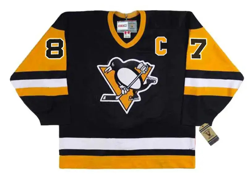 SIDNEY CROSBY Pittsburgh Penguins 1990’s CCM Vintage Throwback NHL Hockey Jersey