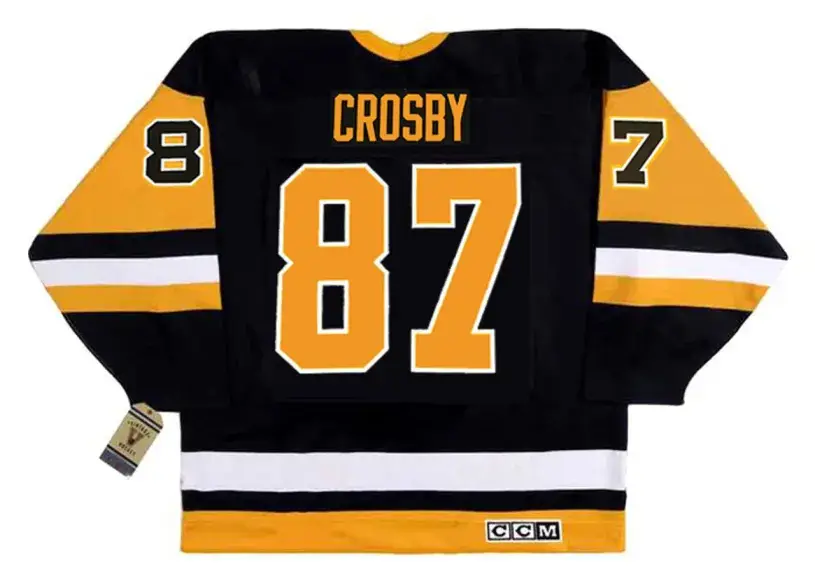 SIDNEY CROSBY Pittsburgh Penguins 1990’s CCM Vintage Throwback NHL Hockey Jersey 