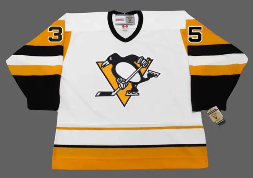 TOM BARRASSO Pittsburgh Penguins 1992 CCM Vintage Home NHL Hockey Jersey