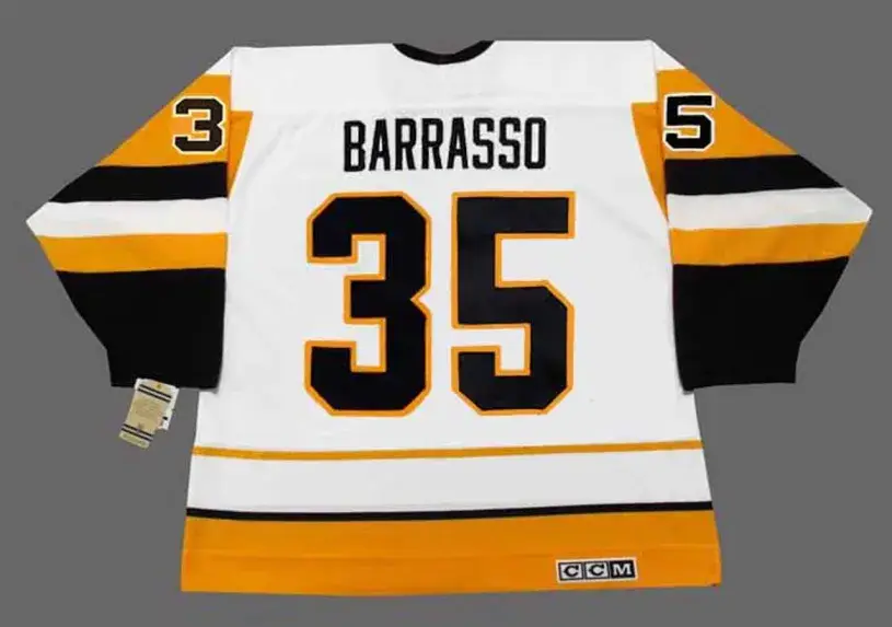 TOM BARRASSO Pittsburgh Penguins 1992 CCM Vintage Home NHL Hockey Jersey 