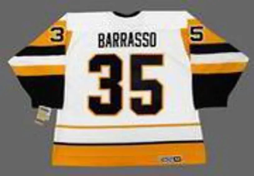 TOM BARRASSO Pittsburgh Penguins 1992 CCM Vintage Home NHL Hockey Jersey 