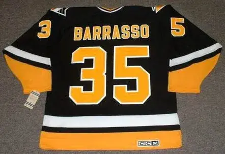 TOM BARRASSO Pittsburgh Penguins 1996 CCM Vintage Throwback Away Hockey Jersey 