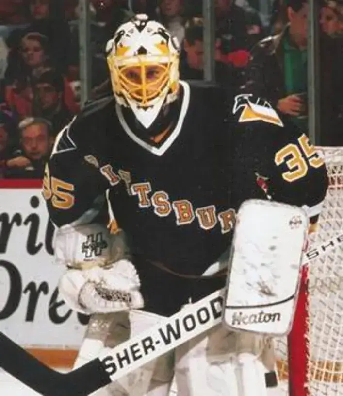 TOM BARRASSO Pittsburgh Penguins 1996 CCM Vintage Throwback Away Hockey Jersey 