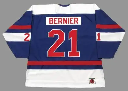 SERGE BERNIER Quebec Nordiques 1974 WHA Throwback Hockey Jersey 