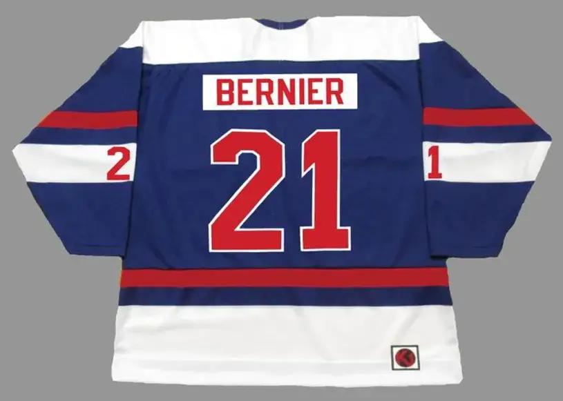 SERGE BERNIER Quebec Nordiques 1974 WHA Throwback Hockey Jersey 