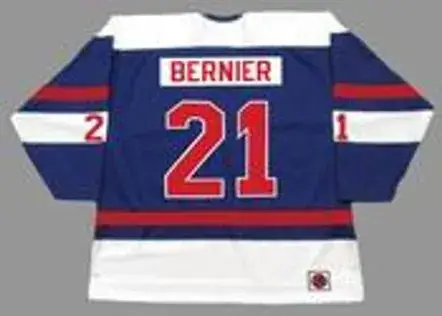 SERGE BERNIER Quebec Nordiques 1974 WHA Throwback Hockey Jersey 