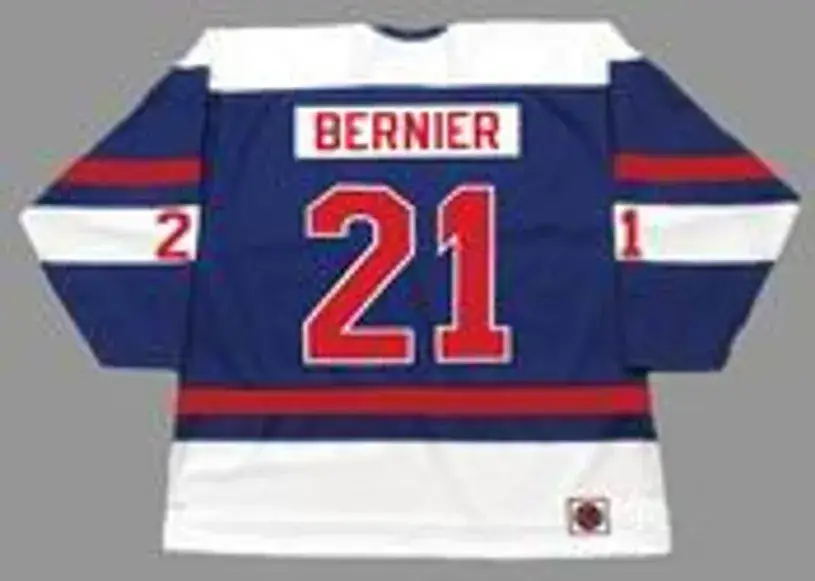SERGE BERNIER Quebec Nordiques 1974 WHA Throwback Hockey Jersey 