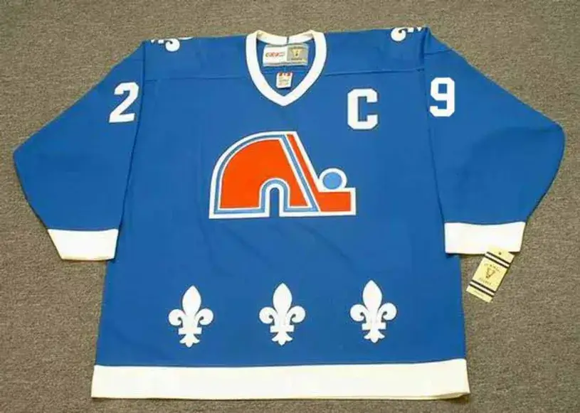 STEVEN FINN Quebec Nordiques 1990 CCM Vintage Throwback Away Hockey Jersey