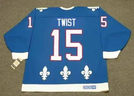 TONY TWIST Quebec Nordiques 1993 Away CCM Throwback NHL Hockey Jersey 