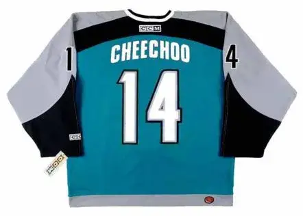 JONATHAN CHEECHOO San Jose Sharks 2006 CCM Throwback NHL Home Hockey Jersey 