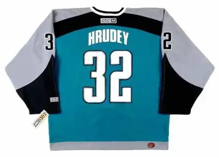 KELLY HRUDEY San Jose Sharks 1997 CCM Throwback NHL Home Hockey Jersey 