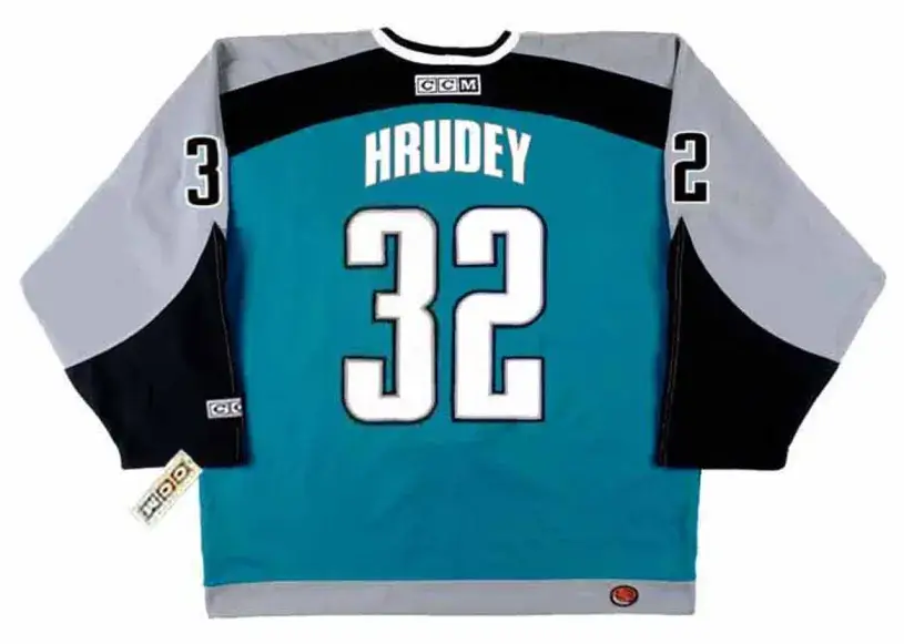 KELLY HRUDEY San Jose Sharks 1997 CCM Throwback NHL Home Hockey Jersey 