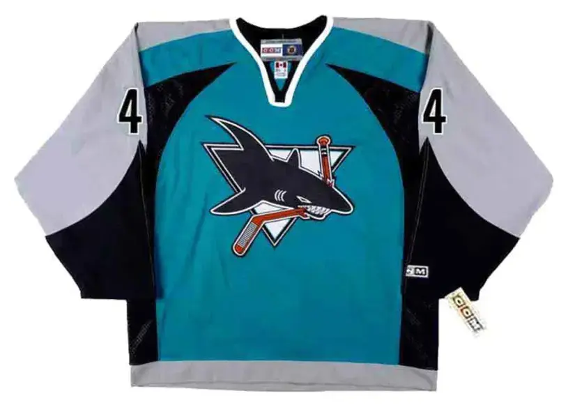 MARC-EDOUARD VLASIC San Jose Sharks 2006 CCM Throwback NHL Home Hockey Jersey