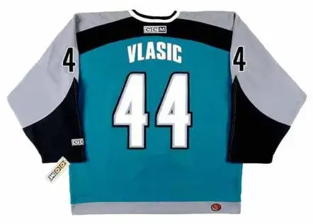 MARC-EDOUARD VLASIC San Jose Sharks 2006 CCM Throwback NHL Home Hockey Jersey 