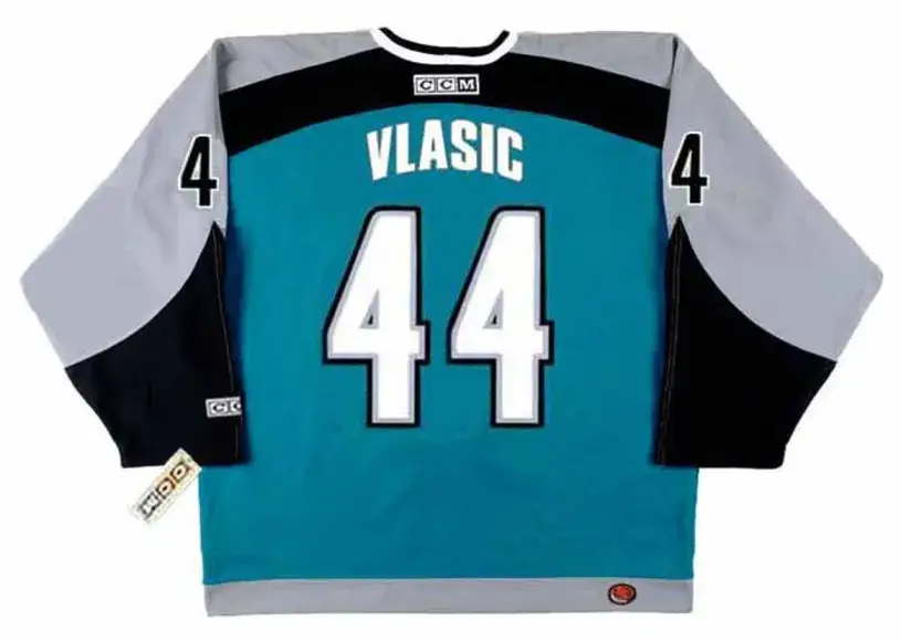 MARC-EDOUARD VLASIC San Jose Sharks 2006 CCM Throwback NHL Home Hockey Jersey 