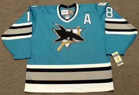 MIKE RICCI San Jose Sharks 1997 CCM Throwback NHL Hockey Jersey
