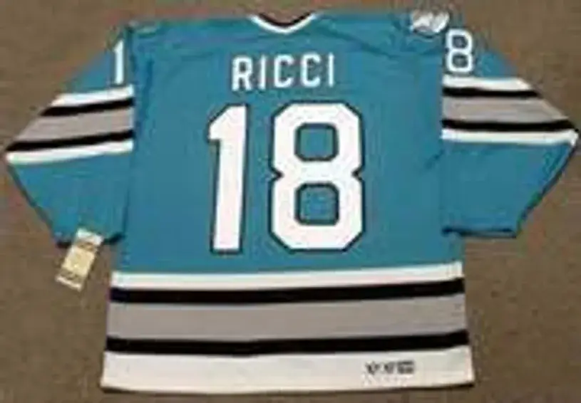 MIKE RICCI San Jose Sharks 1997 CCM Throwback NHL Hockey Jersey 