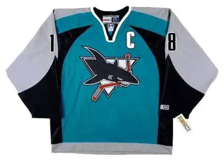 MIKE RICCI San Jose Sharks 2003 CCM Throwback NHL Home Hockey Jersey
