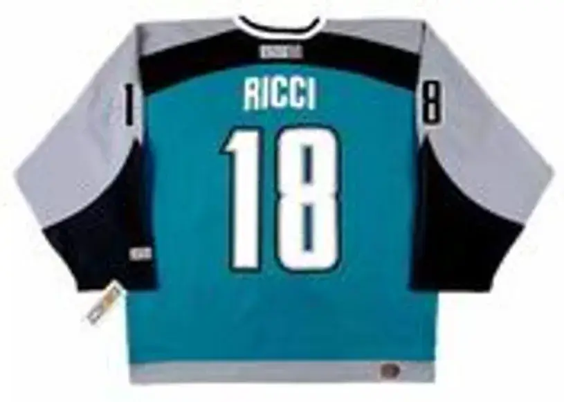 MIKE RICCI San Jose Sharks 2003 CCM Throwback NHL Home Hockey Jersey 