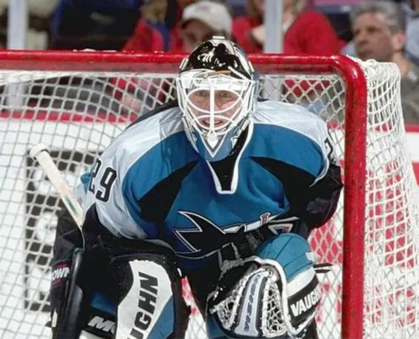 MIKE VERNON San Jose Sharks 1997 CCM Throwback NHL Home Hockey Jersey 