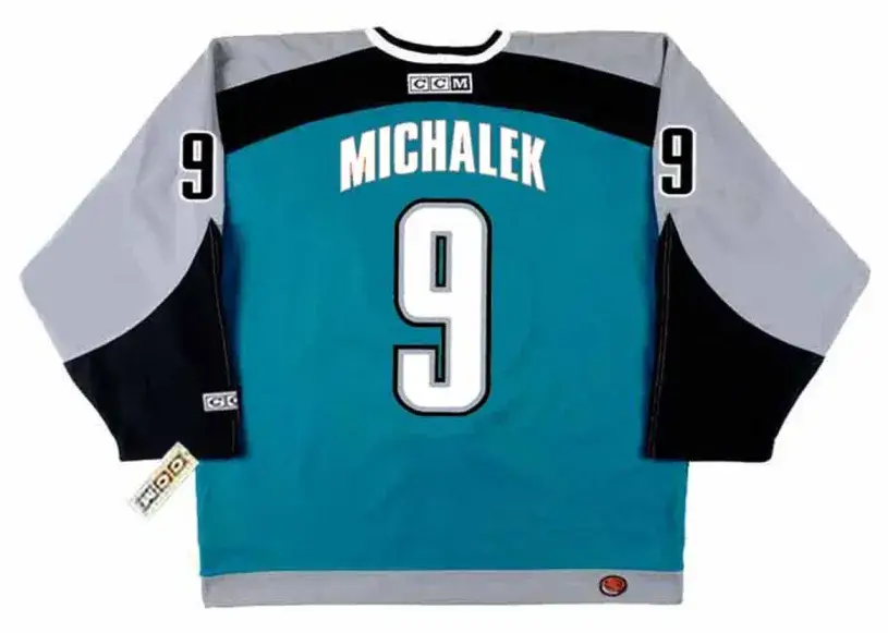 MILAN MICHALEK San Jose Sharks 2006 CCM Throwback NHL Home Hockey Jersey 