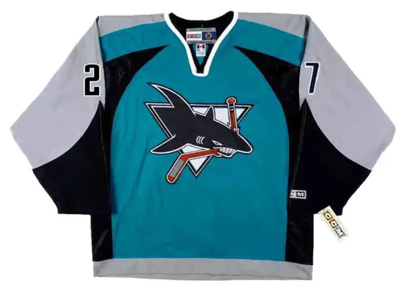 SCOTT PARKER San Jose Sharks 2003 CCM Throwback NHL Home Hockey Jersey
