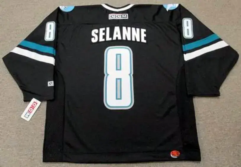 TEEMU SELANNE San Jose Sharks 2002 CCM Throwback Alternate NHL Jersey 