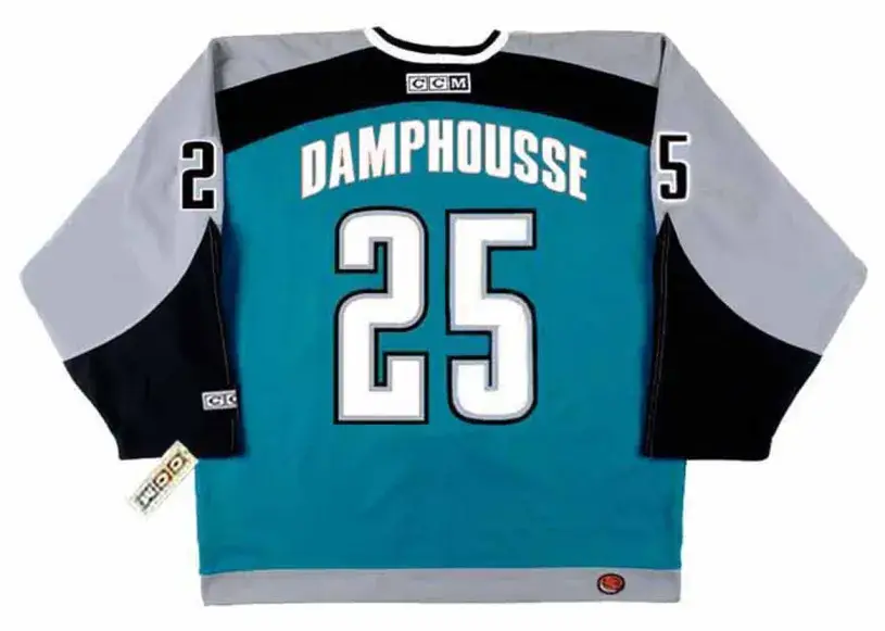 VINCENT DAMPHOUSSE San Jose Sharks 2003 CCM Throwback NHL Hockey Jersey 