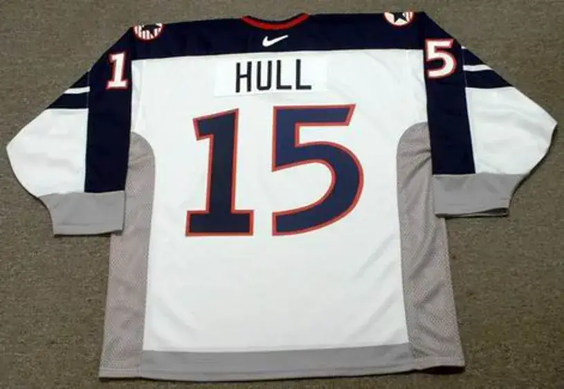 BRETT HULL 1998 USA Nike Olympic Throwback Hockey Jersey 